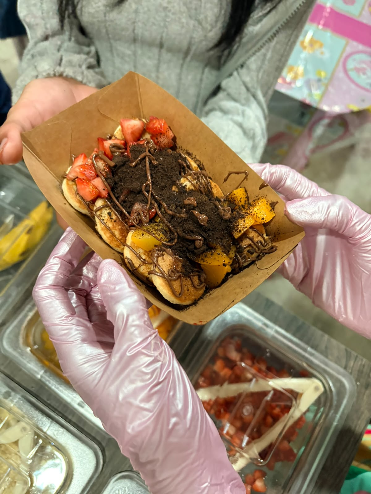 Mini hot cakes con toppings
